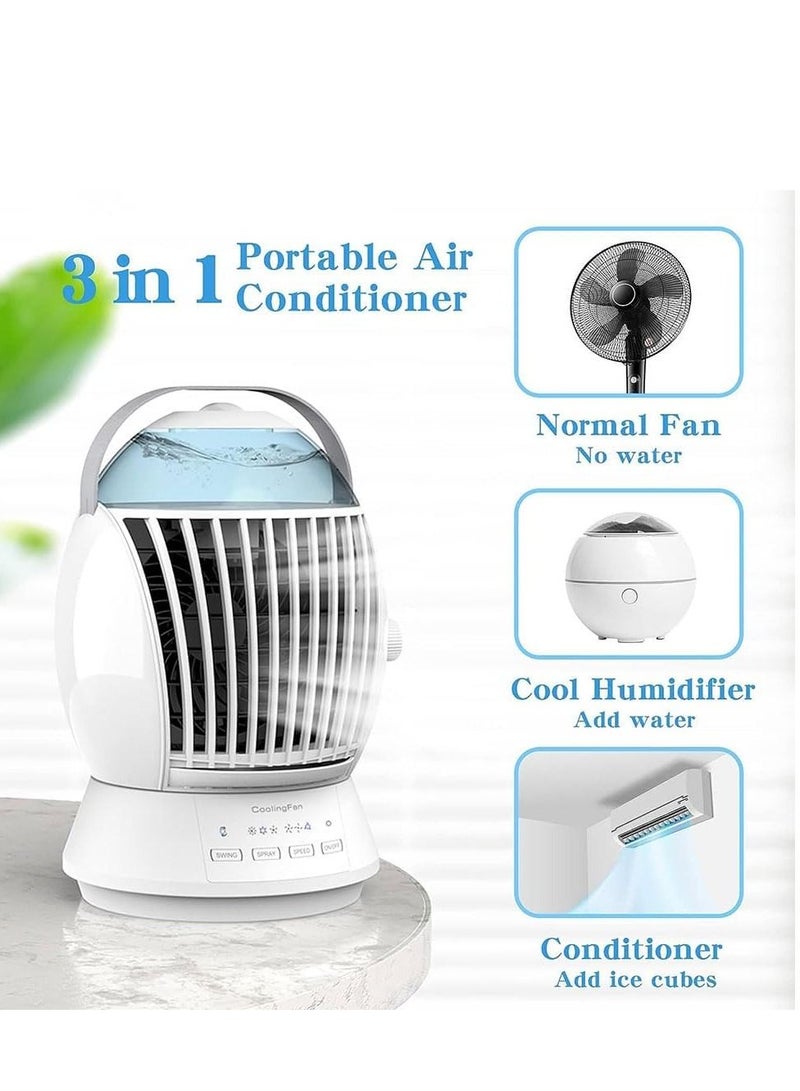 Cool Baby COOLBABY Portable Air Conditioner Fan 500ml Evaporative Air Cooler Humidifier with 3 Wind Speed & 3 Cool Mist, 45° Oscillation,Mini Air Conditioner for Home Office - Image 2