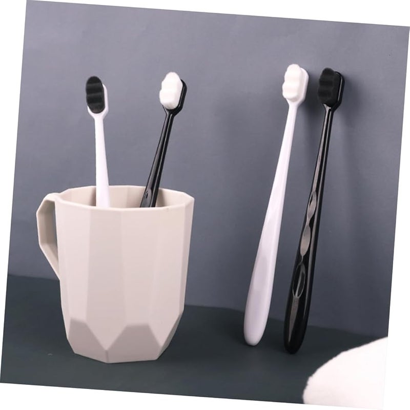 2pcs Portable Reusable Plastic Handle Toothbrushes Wave Design for Travel Camping Home Use Lightweight Easy Carry Gentle Gums - Image 4