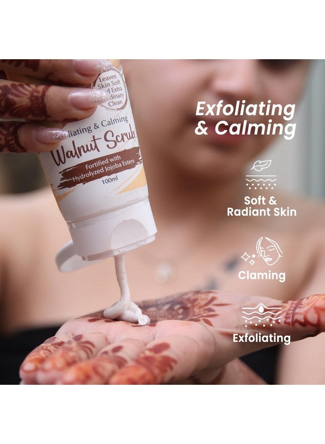 Dermina Exfoliating & Calming Walnut Scrub Fortified With Hydrolyzed Jojoba Esters For Deep Exfoliation Remove Blackheads & Dead Skin Cells And Moisturizes Skin 100Ml - Image 4