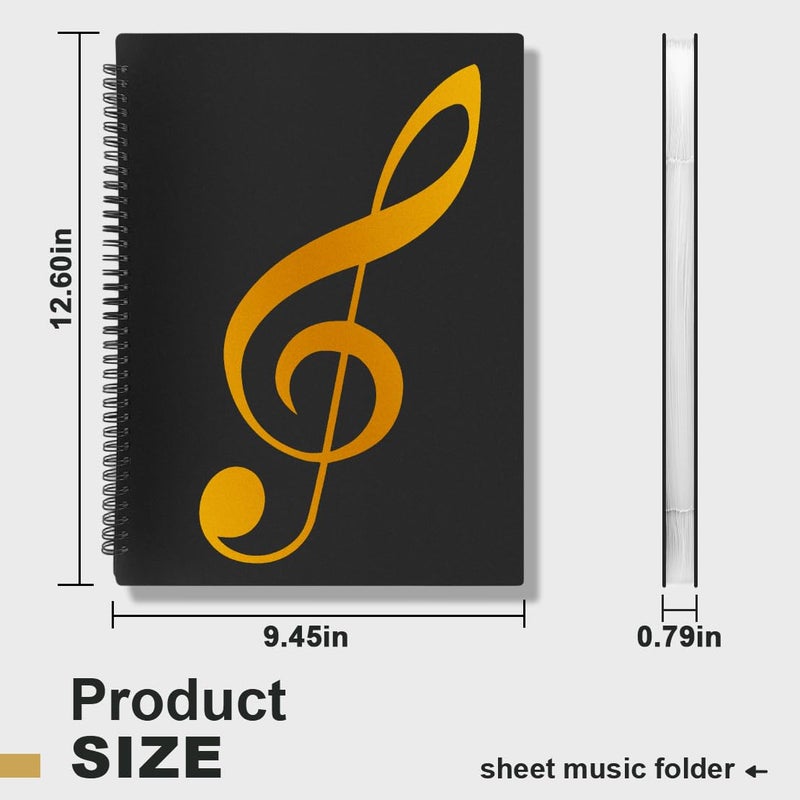 shikaman Sheet Music Folder, Sheet Music Page 8.5X 11 Inches, Sheet Music Holder Allow Annotations,40 Pages Spiral Sheet Music Binder Organizer, Sheet Music Storage (1 Pack) - Image 4