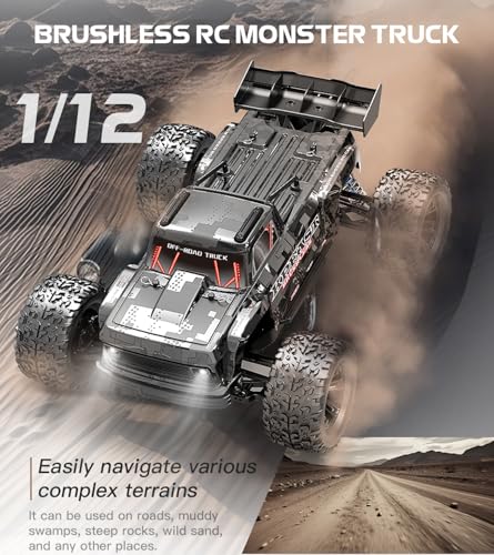 SVERTIBO 112 Brushless Fast RC Car for Adults 4WD Electric OffRoad RC Monster Truck 60KMH High Speed RC Car WHobbywing ESC Flysky FSG4P 3S Lipo for Hobby RTR Toy Gifts - Image 5