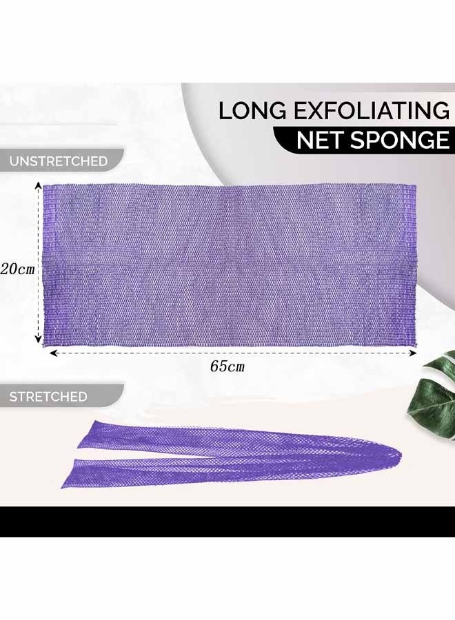 4Pcs African Exfoliating Net, 65cm African Long Body Net Sponges Skin Back Scrubber for Daily Shower Bathing Exfoliating - Image 2