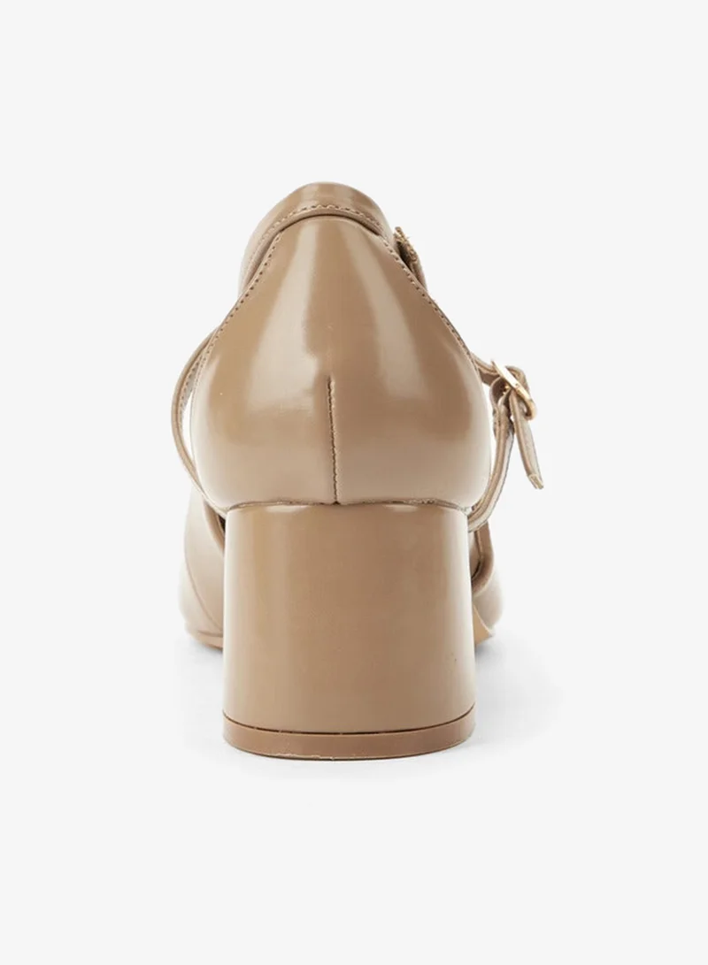 Flora Bella By Shoexpress Beige Women Block Heel Shoes for Women | Best Price UAE