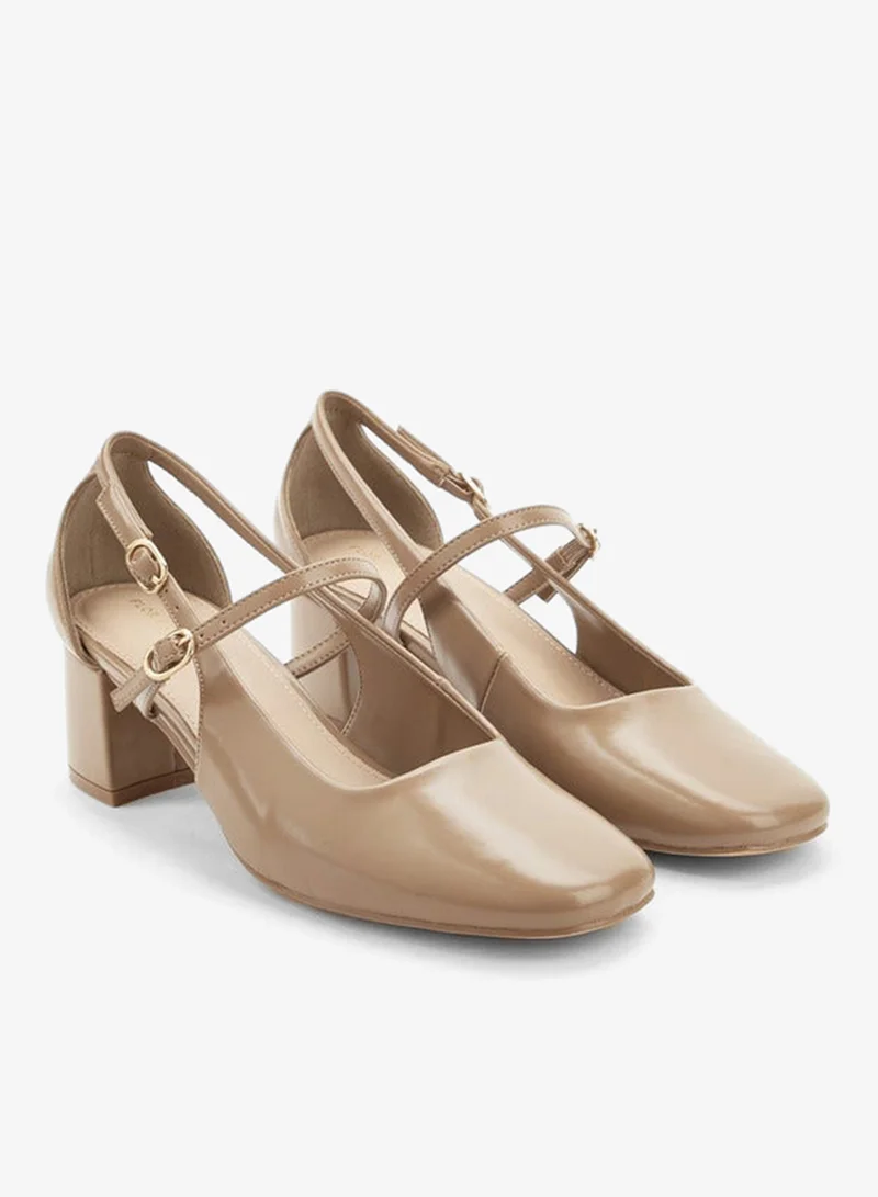Flora Bella By Shoexpress Beige Women Block Heel Shoes for Women | Best Price UAE