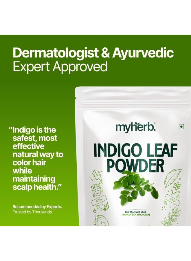 ماي هيرب مسحوق أوراق النيلة (الإنديغو) العضوي والطبيعي 100% من MYHERB (Indigofera tinctoria) || 227 جم / 0.5 رطل || للعناية بالشعر وتحفيز نموه || مخصص للشعر الأسود || للرجال والنساء - Image 2