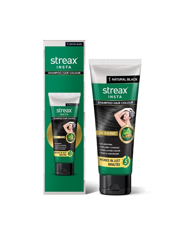 ستريكس شامبو ستريكس إنستا، عبوة ضغط، لون شعر للنساء والرجال، أسود طبيعي 1، 200 مل | لون شعر أسود | تغطية كاملة للشعر الرمادي | لون شعر يدوم طويلًا، سهل الاستخدام | لون شعر خالٍ من الأمونيا والبارابين والكبريتات - Image 3