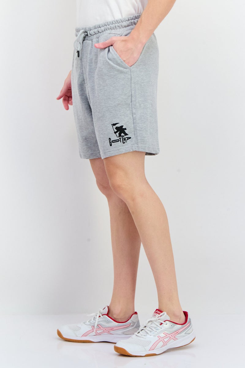 Gotcha Men Brand Logo Sweat Shorts, Heather Grey - Image 3