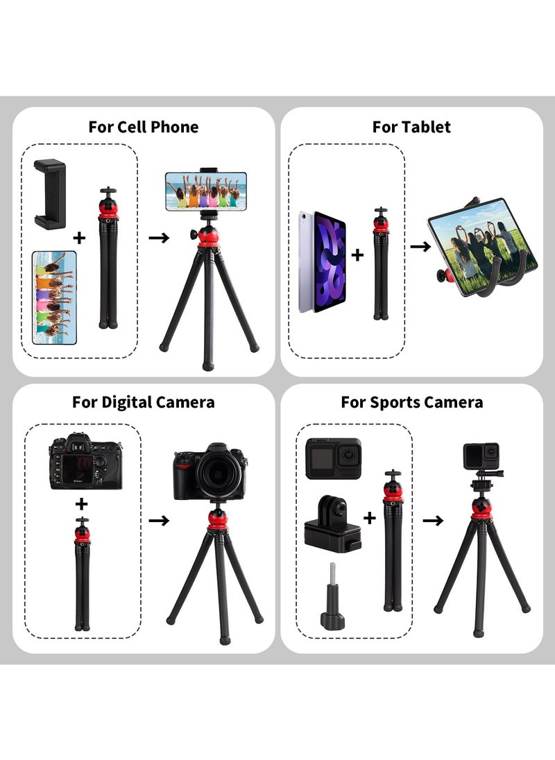 HaHaHai - Flexible Bendable Octopus Shape Mobile Phone Tripod ，Selfie Sticks Tripod, [3 in 1 Integrated] Tripod for Phone with Wireless Remote, 3 legs can be twisted at will, suitable for any environment - Image 1