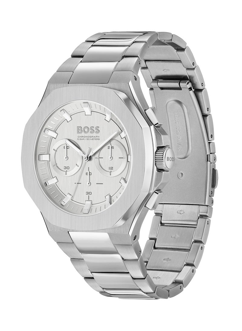 HUGO BOSS Men's Chronograph Tonneau Shape Stainless Steel Wrist Watch 1514087 - 45 Mm - Image 1