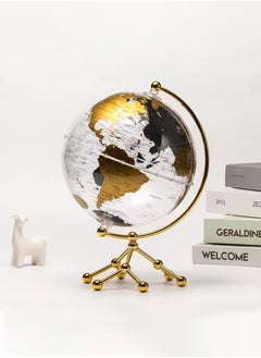 Toshionics 12" Illuminated Rotating World Globe with Antique Style Gold Metal Stand Transparent Acrylic Educational Earth Globe for Kids & Adults Geographic Learning Desk Globe with LED Light Office & Home Decor Classroom Geography Teaching Home Learning Political World Map Decorative Desktop Globe with Sailboat Design  - Image 1