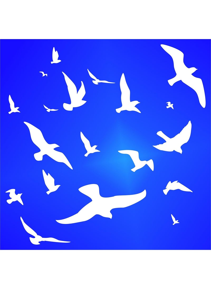 Usnyabni Flock of Birds Stencil - 10 x 10 inch (M) - Reusable Birds Murmuration Flocking Wall Stencil Template - Use on Paper Projects Scrapbook Journal Walls Floors Fabric Furniture Glass Wood etc.  - Image 5