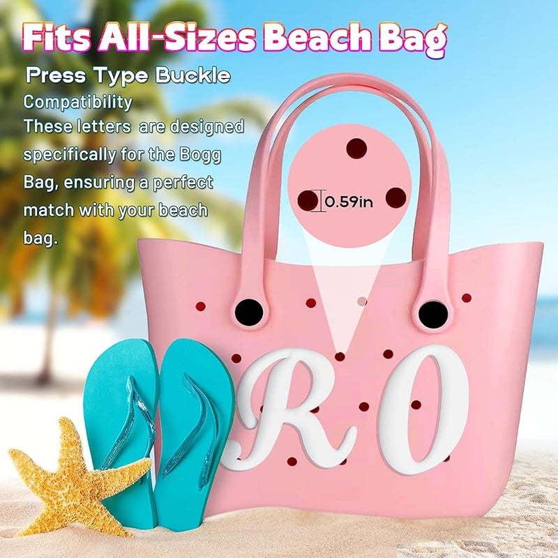 Oudizz Letter Charms for Bogg Bag, Alphabet Lettering Accessories Compatible with Bogg Original All Models, Insert Decorative Letter for Handbag Beach Tote Bag, Bogg Bag Accessories - Image 3