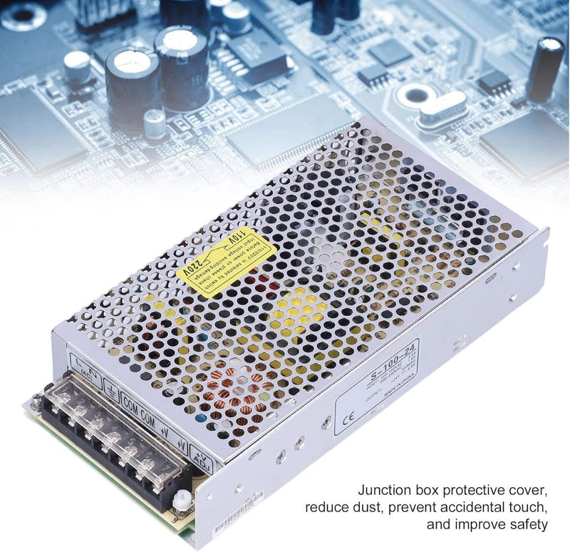 Switching Power Supply, Aluminum Alloy Switching Converter, DC Power Switching Adapter, Mini Power Supply Transformer for Computer Project (S-100-24) - Image 2