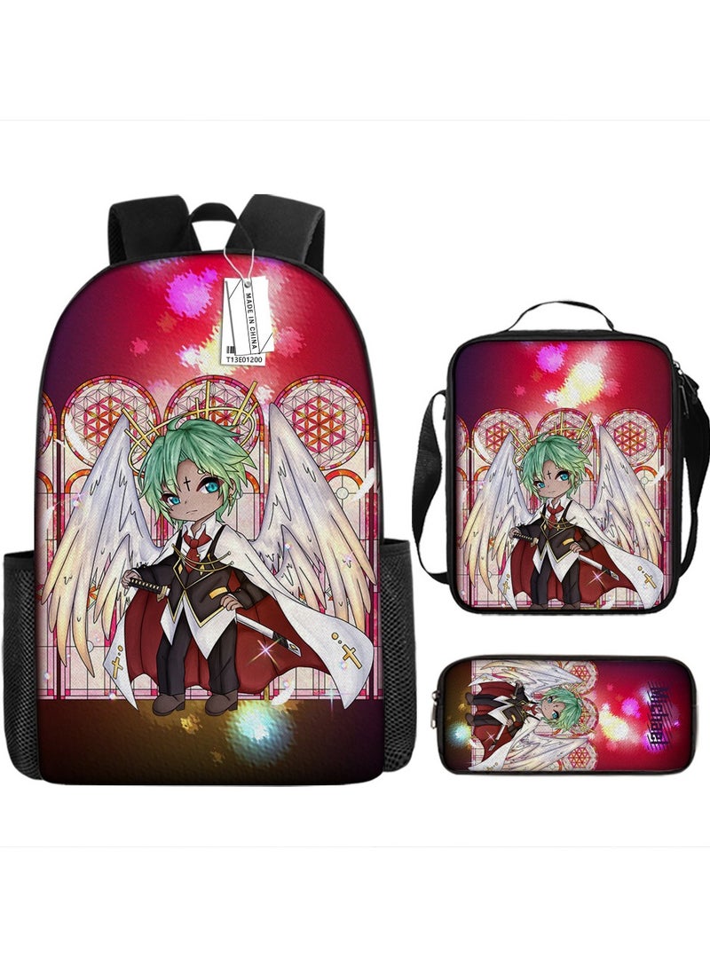 New Dragon Ball Printed Backpack Polyester Schoolbag Fashion Shoulder Bag Student Pencil Bag Three-piece Set,40-three-piece set; backpack + shoulder bag + pencil bag - 200  - Image 1