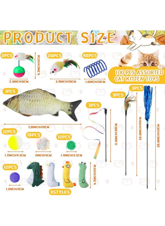 Shappy 150 Pcs Bulk Cat Toys Bulk Toys Variety Pack Including Cat Balls Springs Mice Crinkle Balls Teaser Wands Plush Doll Tumbler Mouse Fish for Indoor Kitten - Image 2