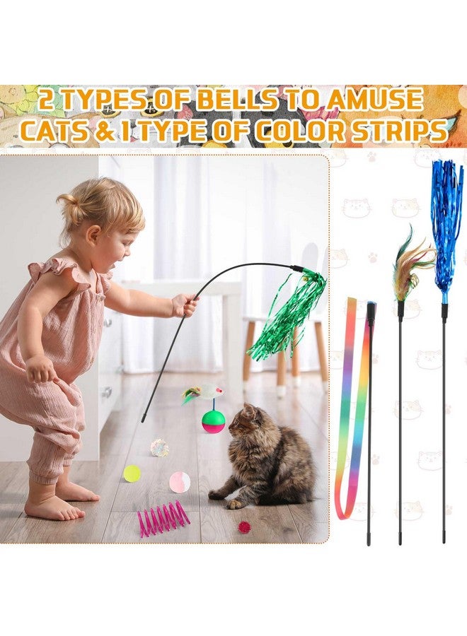 Shappy 150 Pcs Bulk Cat Toys Bulk Toys Variety Pack Including Cat Balls Springs Mice Crinkle Balls Teaser Wands Plush Doll Tumbler Mouse Fish for Indoor Kitten - Image 3