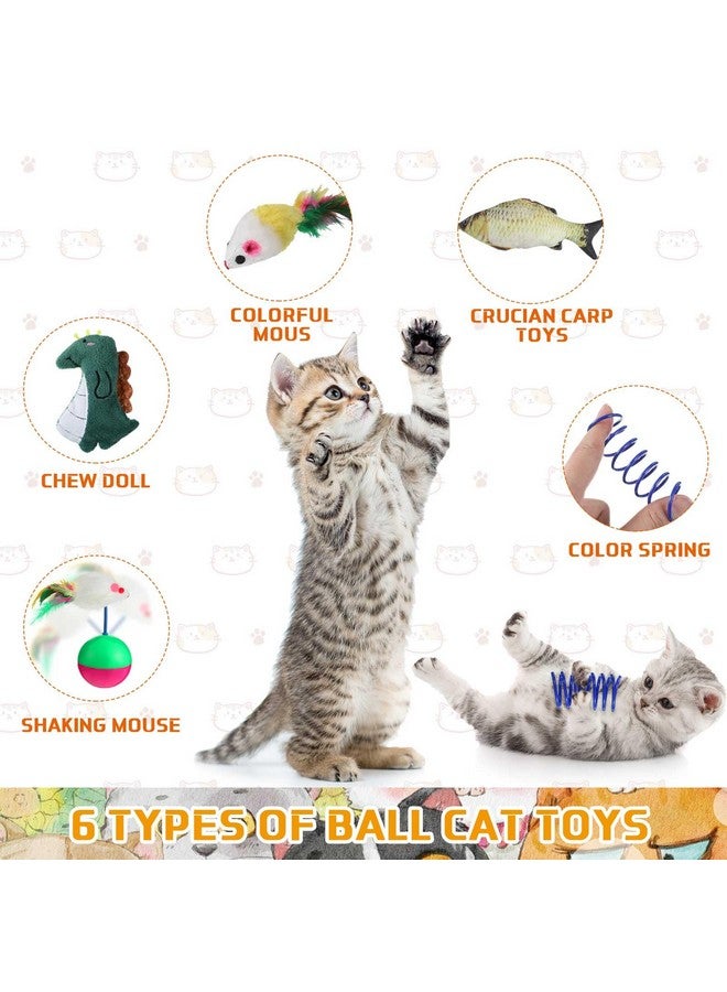Shappy 150 Pcs Bulk Cat Toys Bulk Toys Variety Pack Including Cat Balls Springs Mice Crinkle Balls Teaser Wands Plush Doll Tumbler Mouse Fish for Indoor Kitten - Image 4