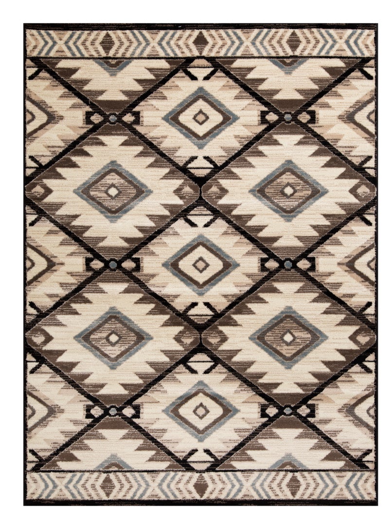 لوفت فيريرا، سجادة خارجية، سجادة أريكة، سجادة معيشة، مقاس 160×220 سم، قماش، نقش بني، صنع في مصر-7123/EC9-K - Image 3