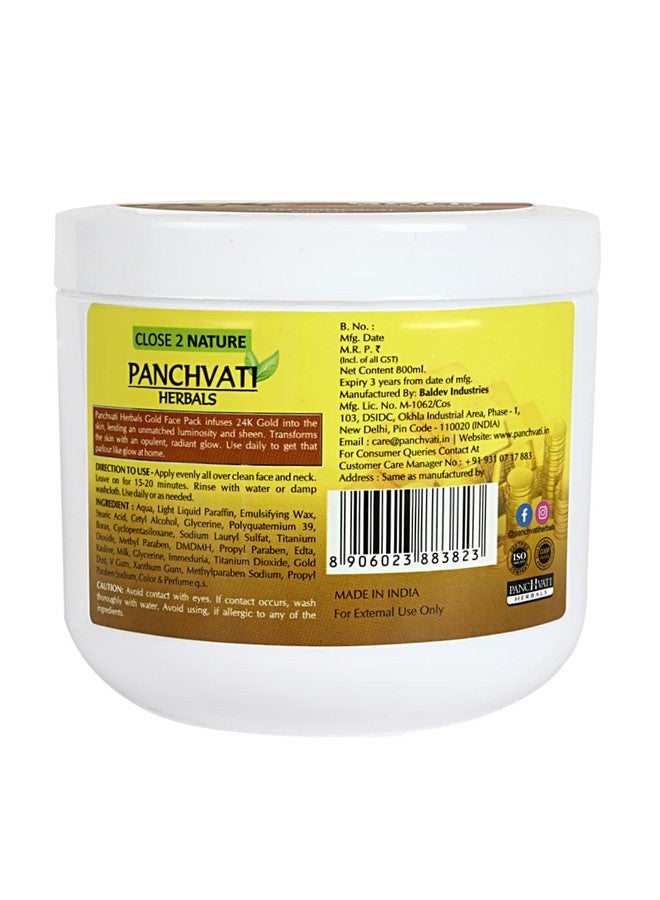 Panchvati Herbals Regular Gold Face Pack | Maintains Skin Elasticity & Brightness Up Face - 800 ml - Image 3