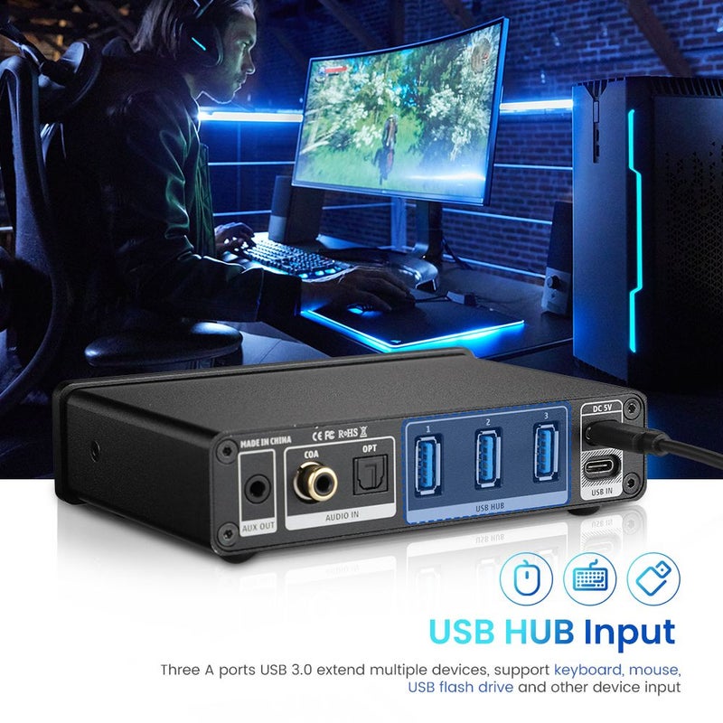 Aiyima Dac-a2 Pro Mini Headphone Amplifier Decoder, USB Gaming DAC for PS5 - Image 4