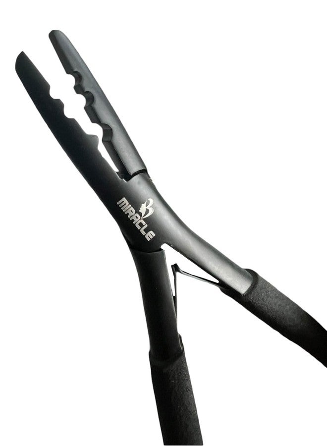 Miracle Professional Hair Extension Pliers 7" - Microlink Beads Remover & Weft Extension Tool | Stainless Steel Hair Styling Accessory for Salon & DIY Extensions - 2 Hole, Black By MIRACLE - Image 4