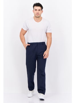 GANT Men Slim Fit Solid Straight Leg Pants, Marine  - Image 4