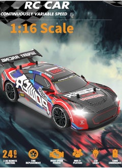 Harvestoy 1:16 Scale Drifting RC Cars, 2.4GHz 4WD RC Race Car, 30km/h High-Speed Remote Control Drift Car Vehicle, Racing Sport for Boys Girls Kids-2 USB Rechargeable Batteries,gitfs for kids  - Image 4