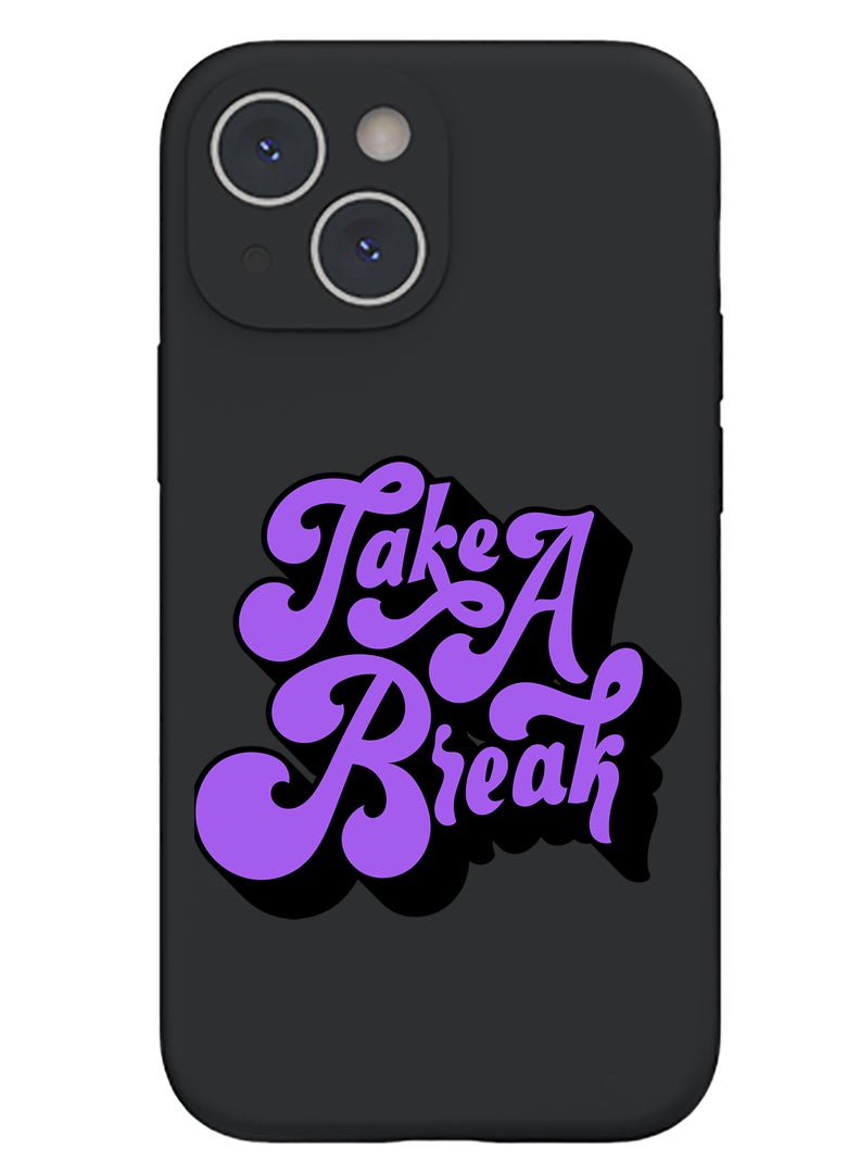 Theodor Protective Slim Fit Case Liquid Silicone Cover with Full Body Protection Anti-Scratch Shockproof Case For iPhone 13 Black  - Travel is my Therapy - Image 1