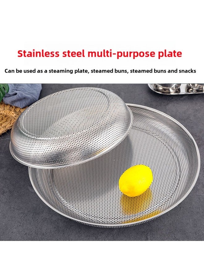 Stainless Steel Sieve Screen Round Small Fine Sieve Air Drying Dustpan Filter Screen Sieve Sample Sieve Rice Sieve Supplementary Food 304-Specifications:53cm Height 7cm Disc - No Holes (1 Pack) - Image 5