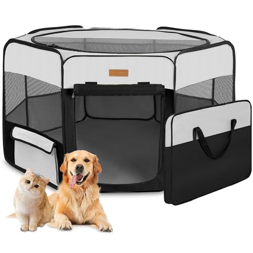 Akinerri Dog Playpen, Portable Pet Play Pen for Cat, Puppies, Rabbits, Chickens, Foldable Large-Capacity Pet Tent for Indoor/Outdoor Travel Camping - Image 1