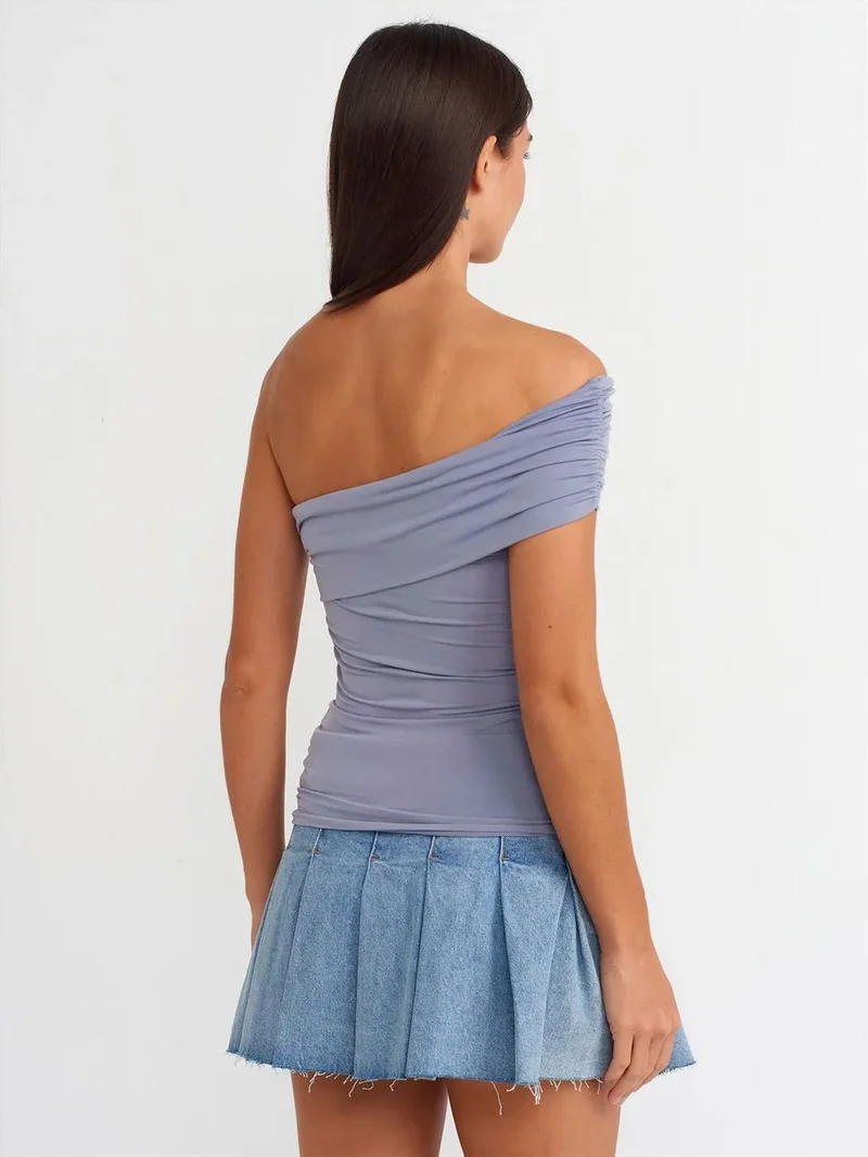 ديلفين Dilvin Off-Shoulder Slim Fit Jersey Blouse