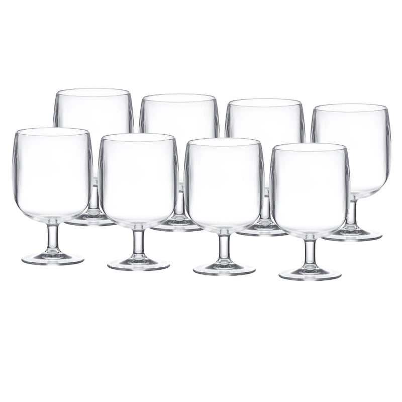 KX-WARE Classic Acrylic All-Purpose Wine Glasses, 12-ounce Plastic Stem Wine Glasses, set of 8 Clear - Image 1
