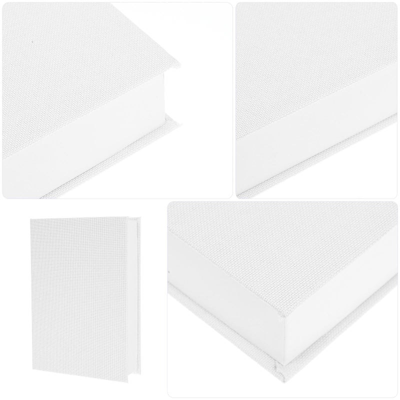 3Pcs White Linen Faux Book Storage Boxes 22x15x4 5cm Decorative Containers - Image 4
