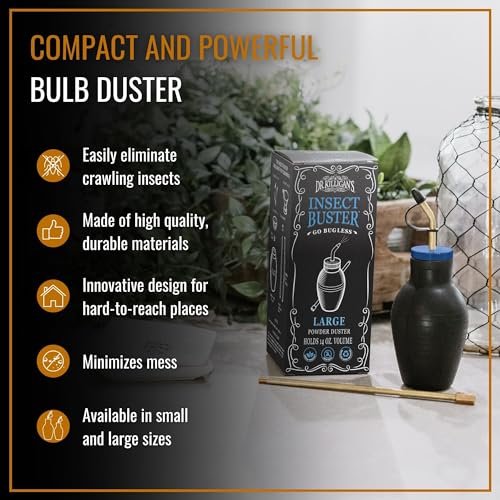 Dr. Killigan's The Insect Buster - Bulb Duster, Sprayer, Applicator, Dispenser for Diatomaceous Earth and Other Powders - Effective Dust Application Tool - Large (14oz) - Image 2