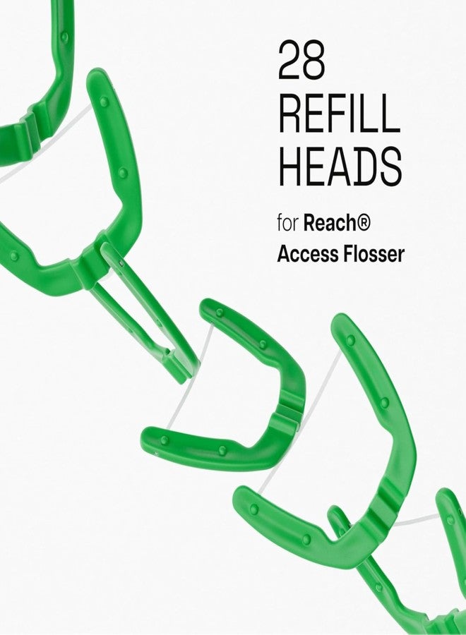 REACH Ultraclean Access Flossers Disposable Heads Fresh Mint Crystals 28 Each (Pack of 4) - Image 2