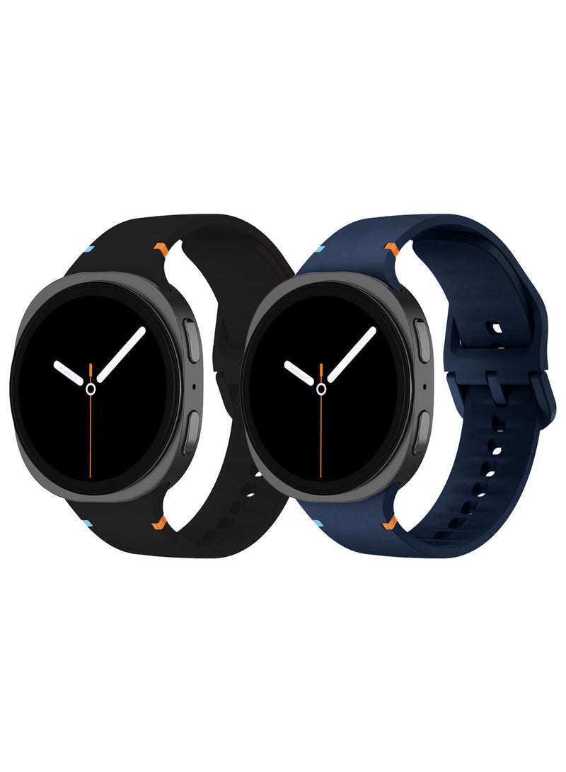 2Packs Sport Band for Galaxy Watch 8 40mm 44mm and Watch 8 Classic 46mm, Silicone Replacement Strap, M/L Size - Image 2