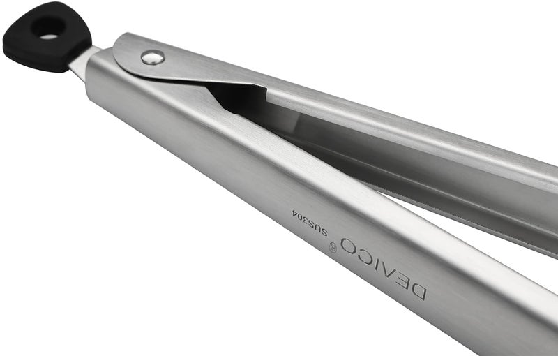 Devico Kitchen Tongs for Cooking, 2-Piece 12 inch 18/8 Stainless Steel Metal BBQ Grill Tongs with Lock - Image 4