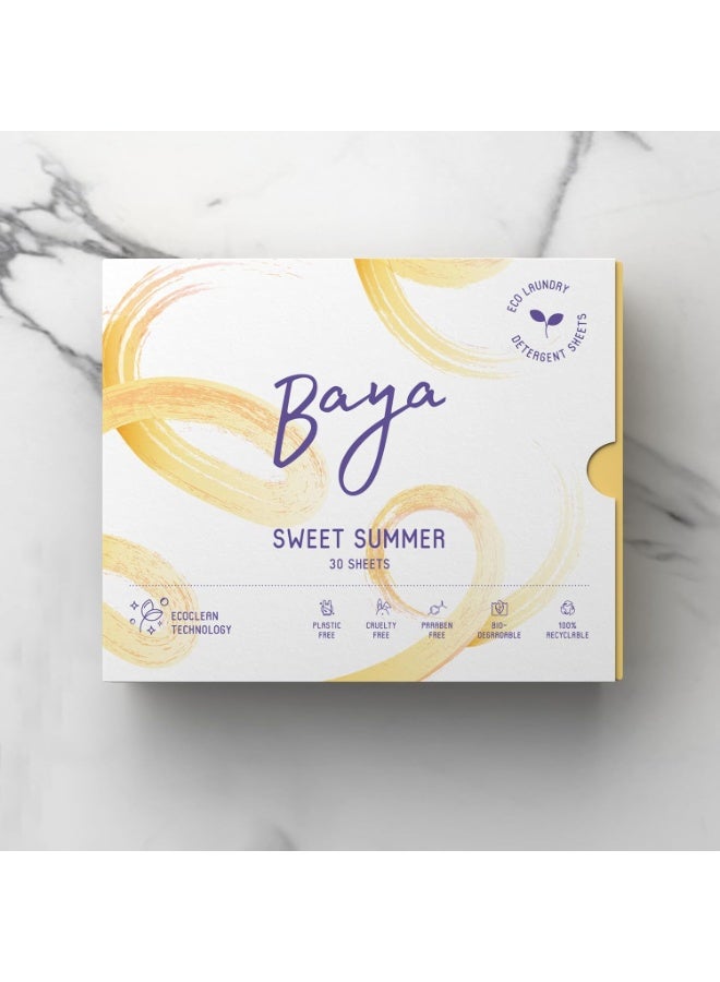 Baya Laundry Detergent Sheets Sweet Summer 30 Sheets - Image 1