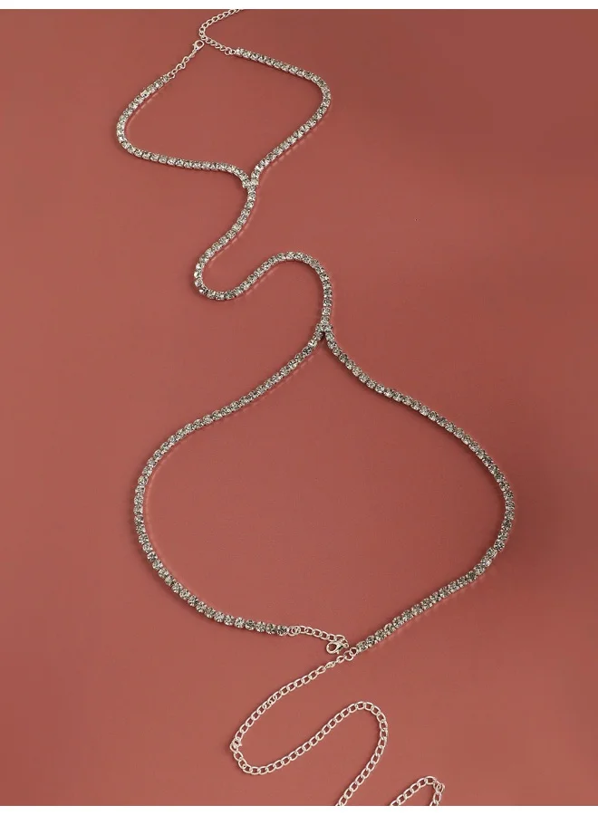 SOHI Modern Edge Stone Artificial Necklace Jewellery