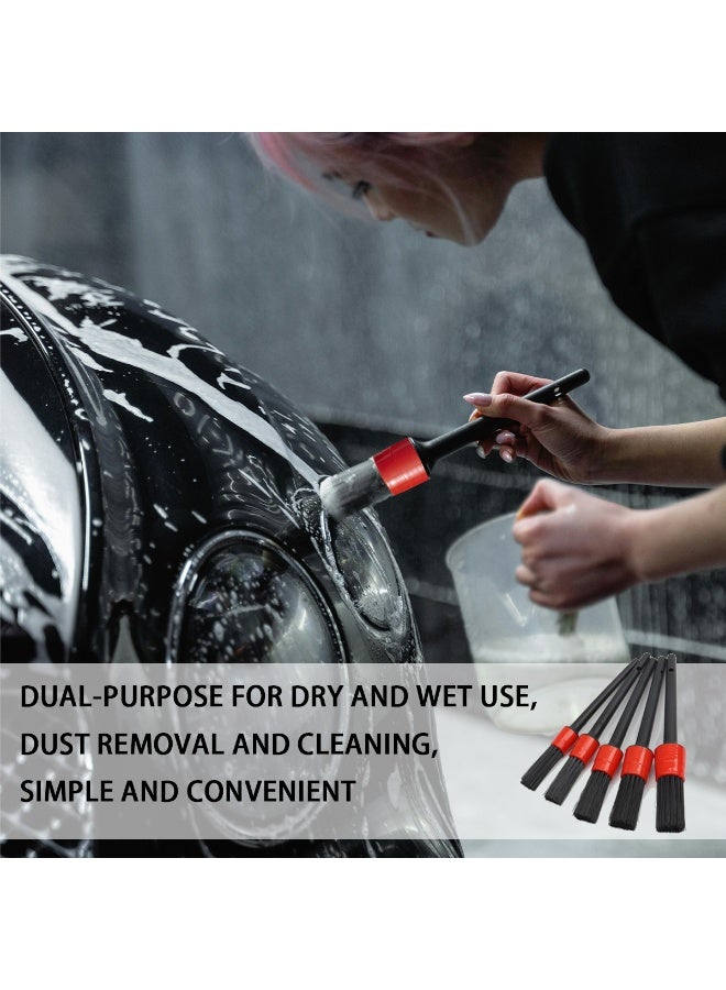 ACYYH Car Detailing Brush Set, 7 Piece Auto Interior Cleaning Kit with 5 Detail Brushes and 2 Soft Bristle Dash Brushes for Air Vents, Dashboard, Console - Image 5