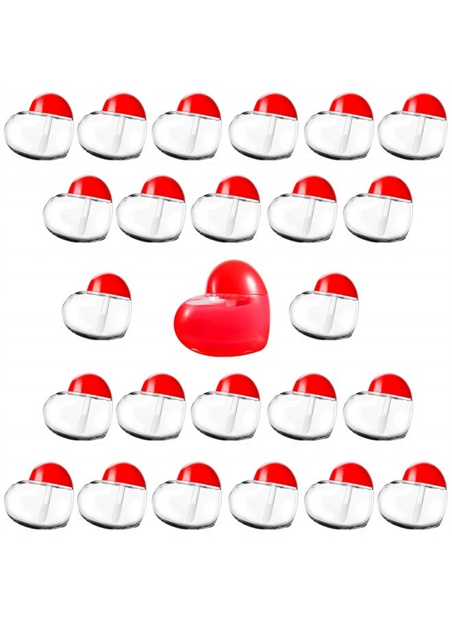 RONRONS 20 Pieces Refillable Lip Gloss Wand Tubes, 5ML Empty Funny Heart Shaped Lip Balm Tube with Brush Tip Applicator, Small Lip Glaze Oil Sample Vials Container Holder for Women Girl DIY Cosmetics