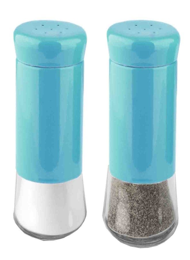 Home Basics Essence Collection Salt and Pepper Shaker Set, Turquoise Blue - Image 1