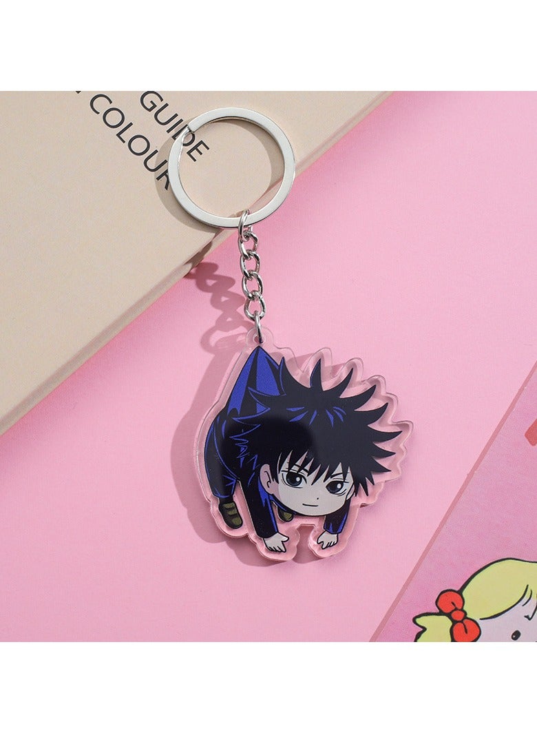 1-Piece Anime Jujutsu Kaisen Fushiguro Megumi Acrylic Keychain - Image 1