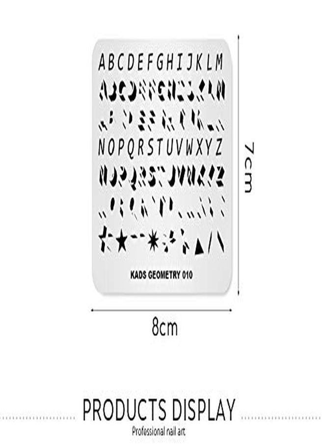 Rolabling Ping Plate Fashion Geometry Words Letters Stars Patterns Theme MultiPattern Stamp Print Image Stamp Template Nail Art For Nail Design By Rolabling  - Image 5