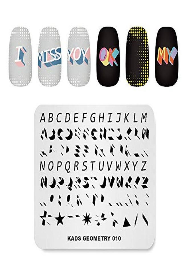 Rolabling Ping Plate Fashion Geometry Words Letters Stars Patterns Theme MultiPattern Stamp Print Image Stamp Template Nail Art For Nail Design By Rolabling  - Image 1