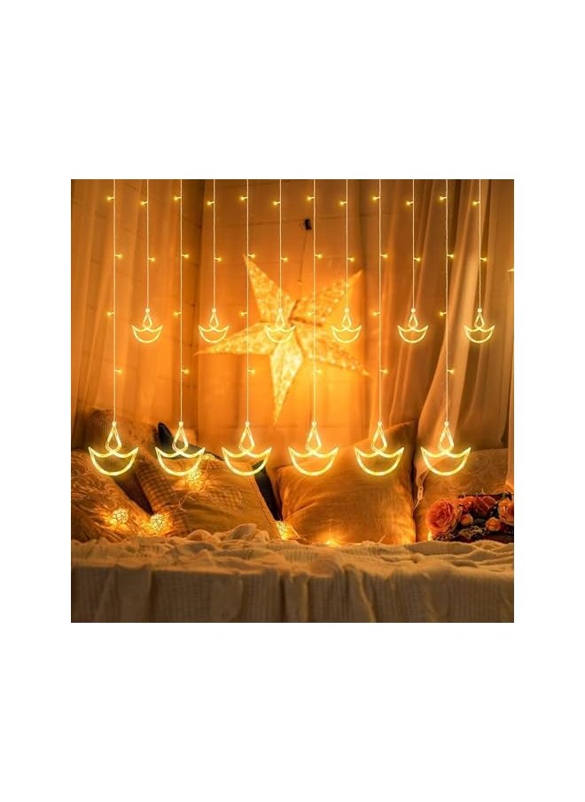 The Bros Diwali Lights Decorations for Home, 12 Wishing Curtain Window Diwali Lights with 8 Flashing Modes Battery Box Powered and USB, Wedding, Diwali Decorations Lights s Operated by Battery  - Image 2
