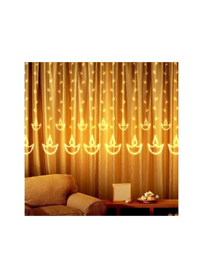 The Bros Diwali Lights Decorations for Home, 12 Wishing Curtain Window Diwali Lights with 8 Flashing Modes Battery Box Powered and USB, Wedding, Diwali Decorations Lights s Operated by Battery  - Image 3