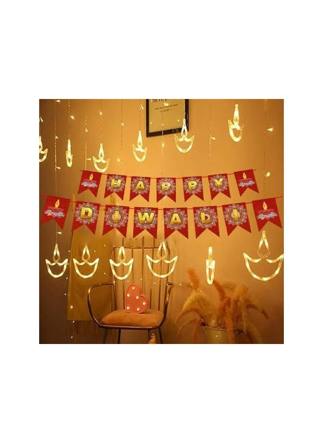 The Bros Diwali Lights Decorations for Home, 12 Wishing Curtain Window Diwali Lights with 8 Flashing Modes Battery Box Powered and USB, Wedding, Diwali Decorations Lights s Operated by Battery  - Image 4