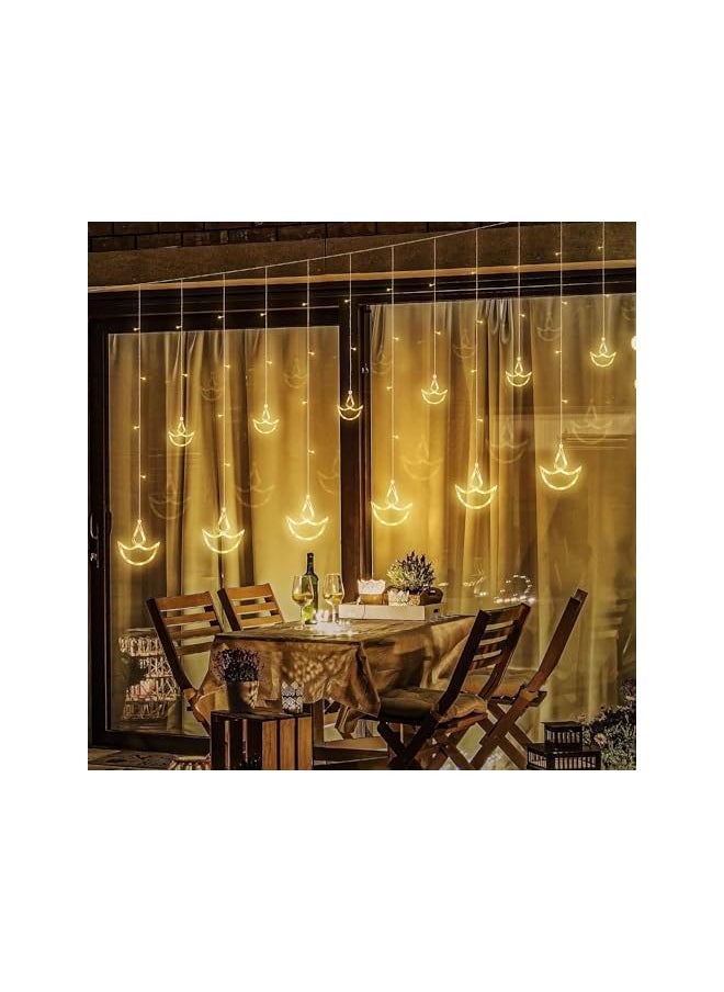 The Bros Diwali Lights Decorations for Home, 12 Wishing Curtain Window Diwali Lights with 8 Flashing Modes Battery Box Powered and USB, Wedding, Diwali Decorations Lights s Operated by Battery  - Image 5
