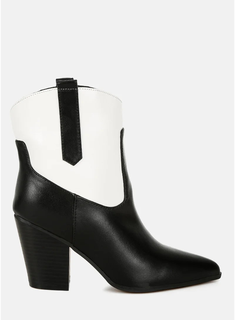 Two Tone Cowboy Boots in Black and White